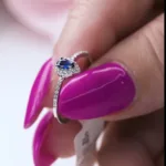 Blue Sapphire Drop Ring S/ Silver ΚΩΔ 2501 OlgaKosmima - Image 3
