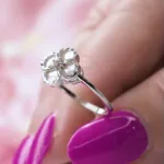 Silver Clover Ring White Sapphire S/ Silver ΚΩΔ 2510 OlgaKosmima - Image 4