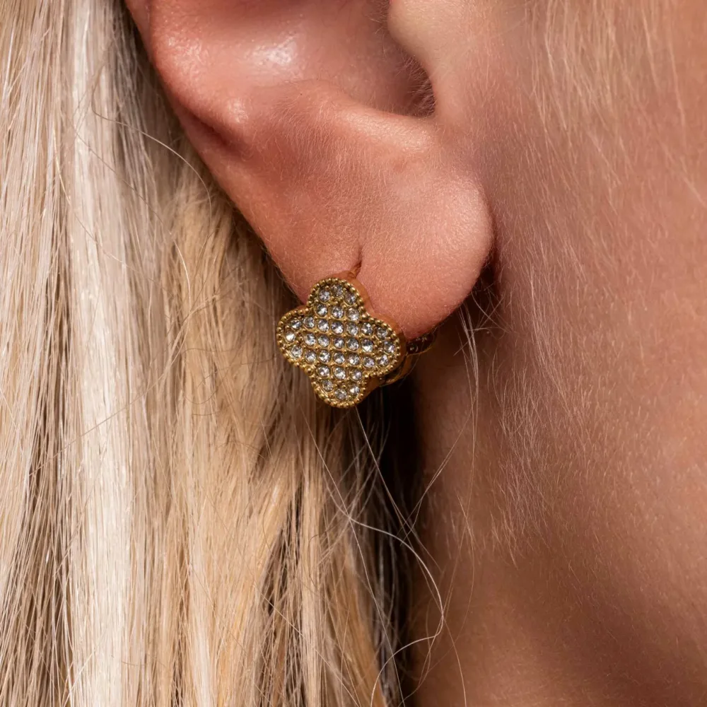 Double Faced Earrings Black Enamel & Crystal ΚΩΔ 1170 Olga Kosmima - Image 3