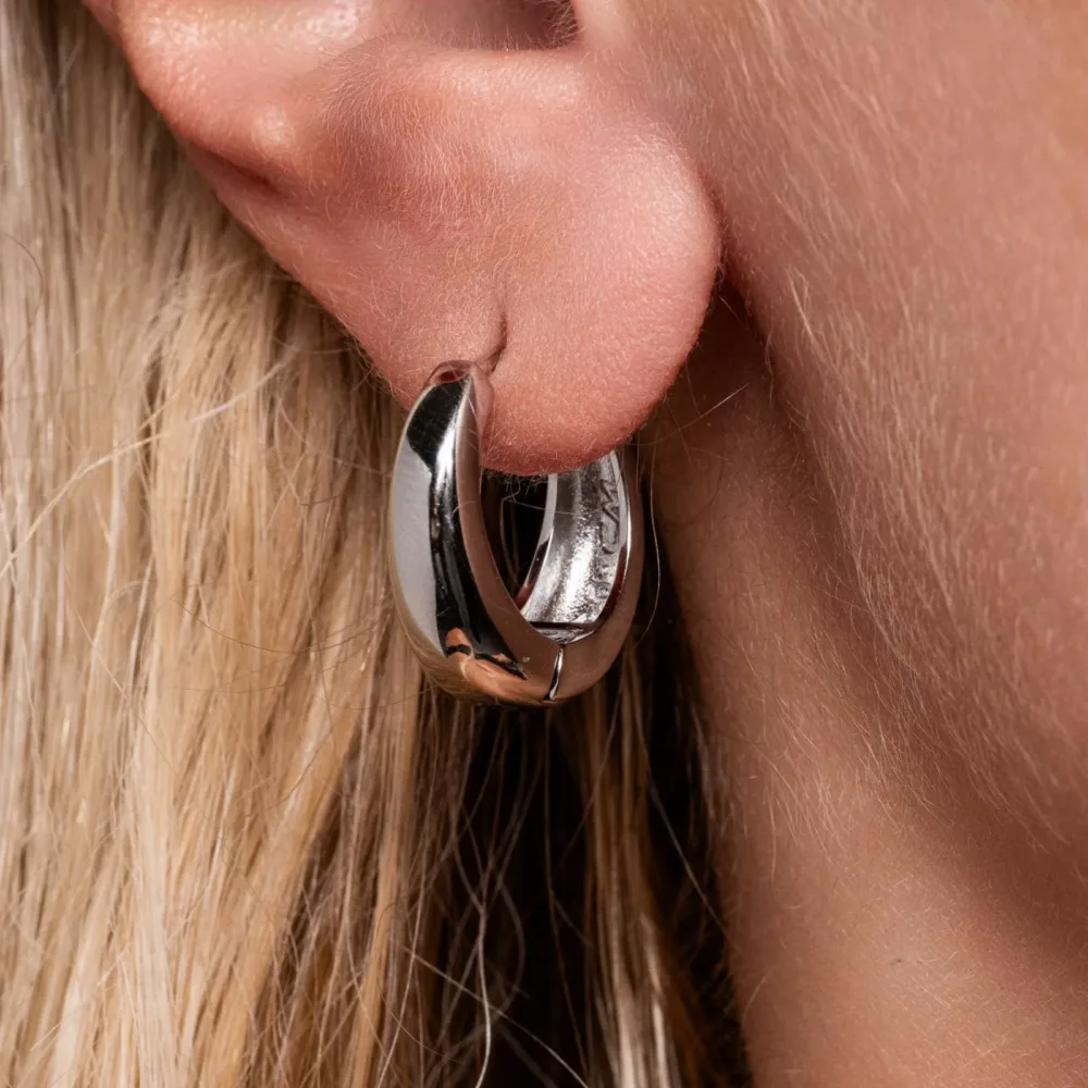 Κλασσικά Σκουλαρίκια Hoop S/ Steel ΚΩΔ 1149 Olga Kosmima - Image 2